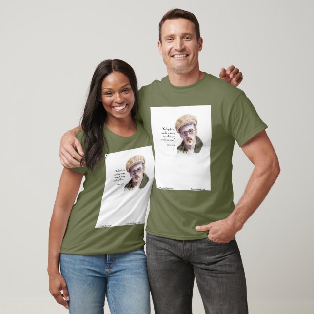 Camiseta Kerr/London James Joyce & Citação "Deus Falou" (Unissex)