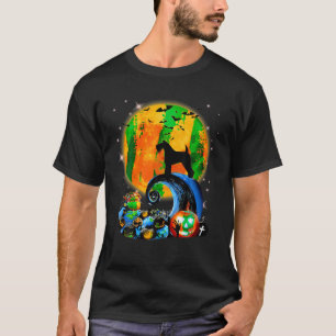 Camiseta Kerry Blue Terrier e Yellow Moon Halloween Engraça