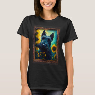 Camiseta Kerry Blue Terrier pintando flor de girassol Mãe W