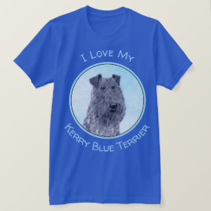 Camiseta Kerry Blue Terrier pintando uma pintura cãozinha o