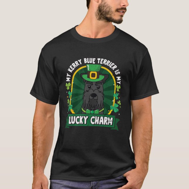 Camiseta Kerry Blue Terrier St Patricks Lucky Charm Mom Dad (Frente)