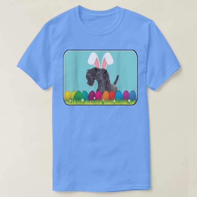 Camiseta Kerry Blue Terrier w Bunny Ears (Frente do Design)