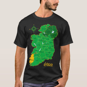 Camiseta Kerry Ireland County Map Eire Irish Viagem
