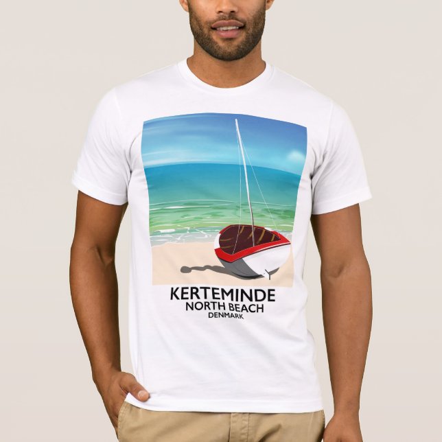 Camiseta Kerteminde North Beach Poster de viagens Dinamarca (Frente)