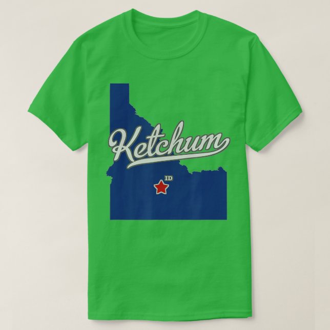 Camiseta Ketchum Idaho ID Map  (Frente do Design)