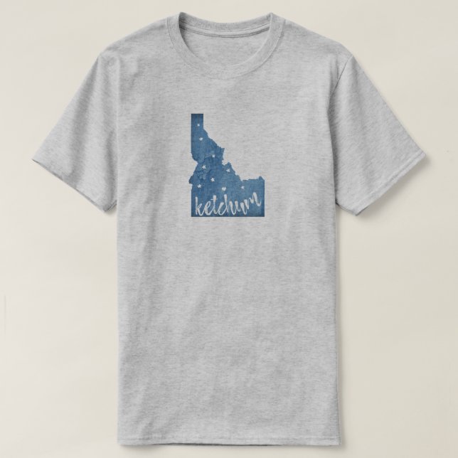 Camiseta Ketchum Idaho Wood Grain (Frente do Design)
