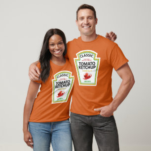 Camiseta Ketchup Casais Correspondentes de Figuras Grupos d