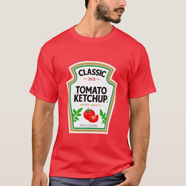 Camiseta Ketchup Casais Correspondentes de Figuras Grupos d (Frente)
