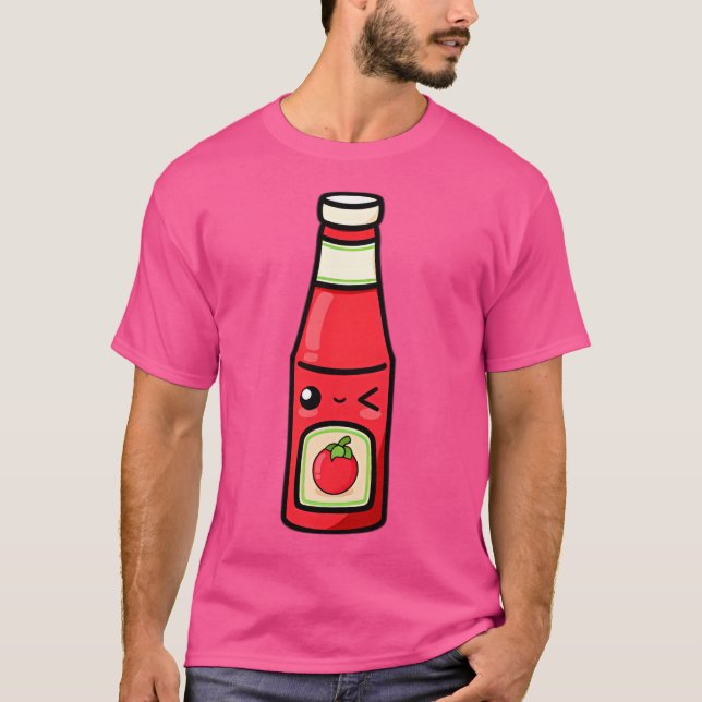 Camiseta Ketchup de tomate de desenho animado (Frente)