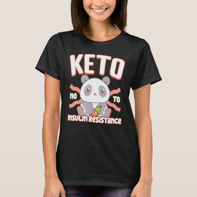 Camiseta Keto Baby Panda Bacon And Avocado Fasting Insulin  (Frente)