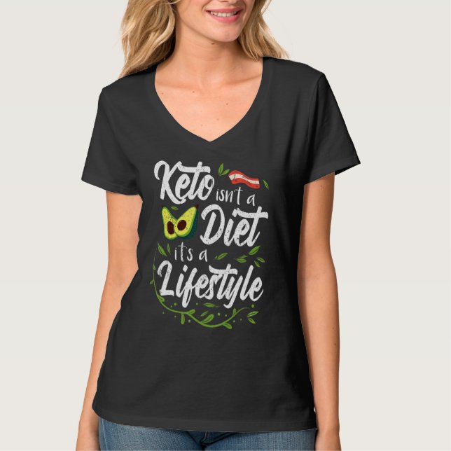 Camiseta Keto Diet Men Mulheres Quetose Quetogénica Baixo C (Frente)