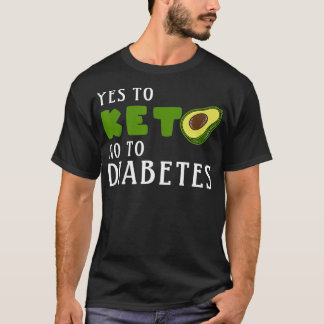 Camiseta Keto dieta Avocado Sim Keto não à Diabetes