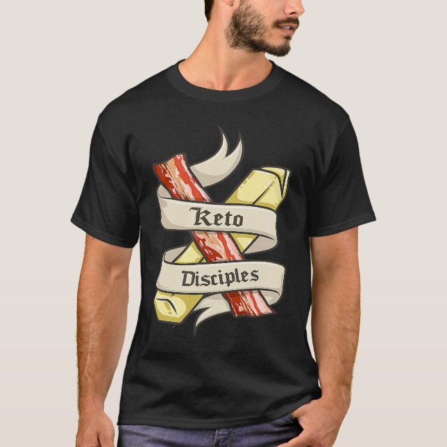 Camiseta Keto Disciples Bacon Butter  Retro Keto Diet Match (Frente)