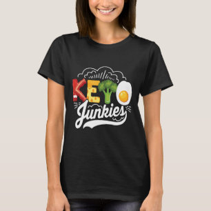 Camiseta Keto Junkies Ketone Comida Ketogênica Dieta Vegan 