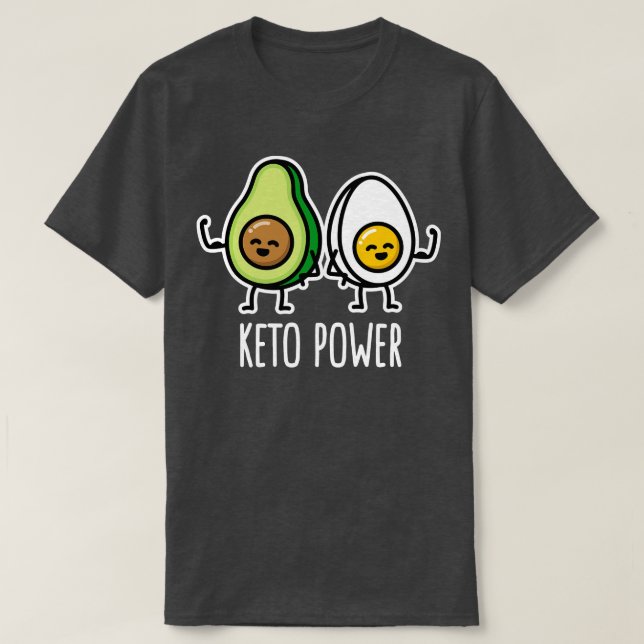 Camiseta Keto Power Ovo Avocado Ketogênico Ketose Baixo car (Frente do Design)