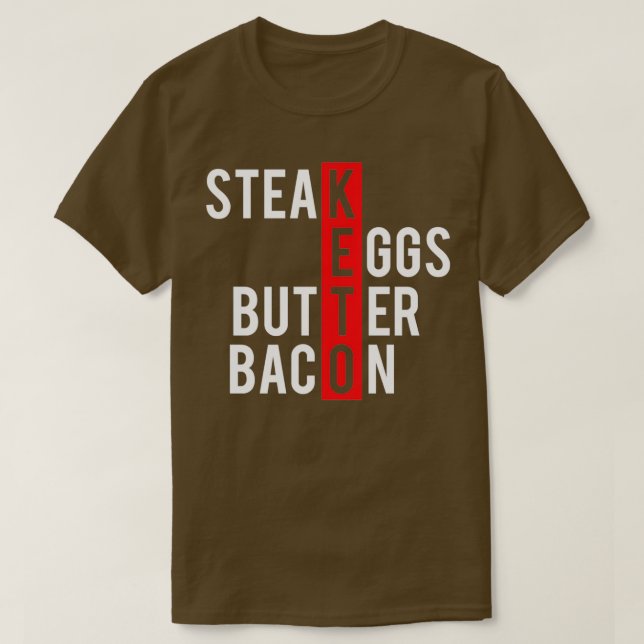 Camiseta Keto Steak Ovos Bacon (Frente do Design)