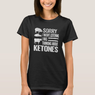 Camiseta Ketones Keto Comida Dieta Ketogênica Citação
