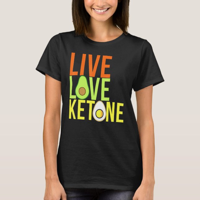 Camiseta Ketose Ketone Avocado Ovo Keto Estilo de Vida (Frente)