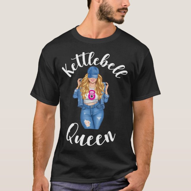 Camiseta Kettlebell Queen Blonde Girl Woman Sassy Gym Worko (Frente)