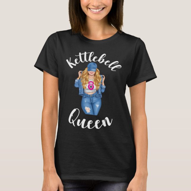 Camiseta Kettlebell Queen Blonde Girl Woman Sassy Gym Worko (Frente)