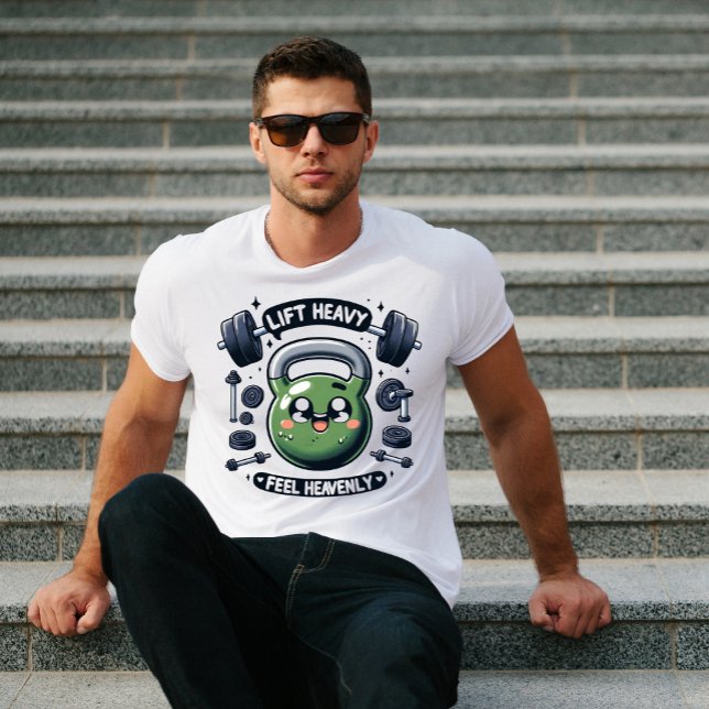 Camiseta Kettlebell Workout, Levante Pesado, Sinta-Se Forte (Criador carregado)