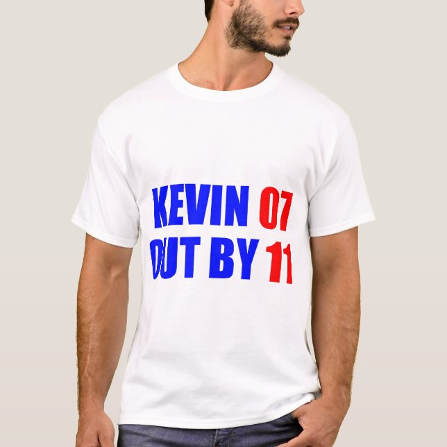 Camiseta Kevin 07 para fora pelo t-shirt de 11 homens (Frente)