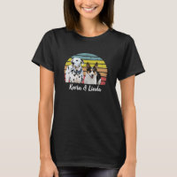 Kevin & Linda cachorrinho Retro Sun T-Shirt