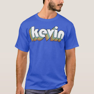 Camiseta Kevin Retro Rainbow Typografia Faded Style