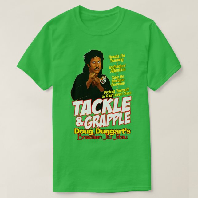 Camiseta Key e Peele Tackle e Grapple Doug Duggarts Bra (Frente do Design)