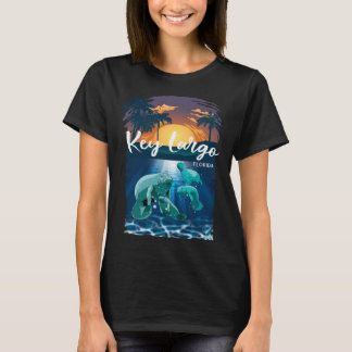 Camiseta Key Largo Florida Manatins Lembrança de Férias Ma