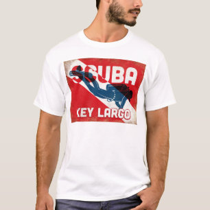 Camiseta Key Largo Scuba Diver - Retro Azul