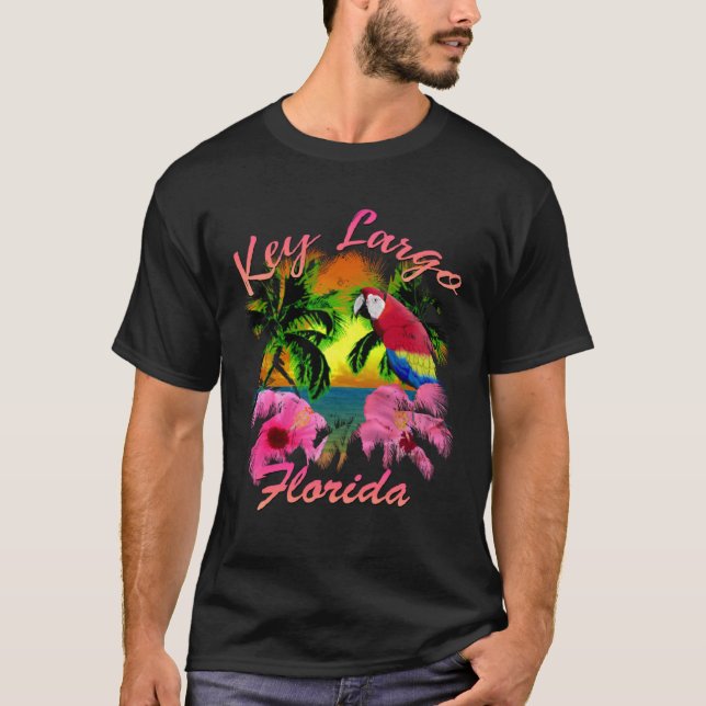 Camiseta Key Largo Tropical Beach Sunset (Frente)