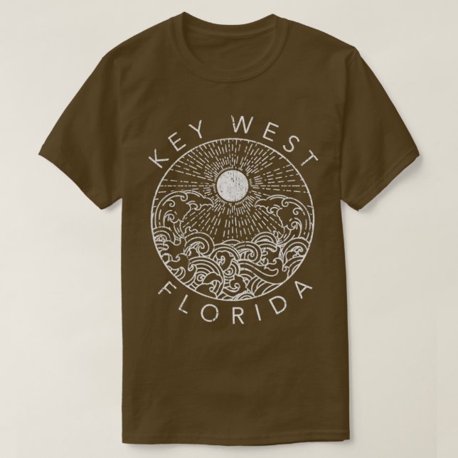 Camiseta Key West Beach Florida VacOcean Retro Souven (Frente do Design)