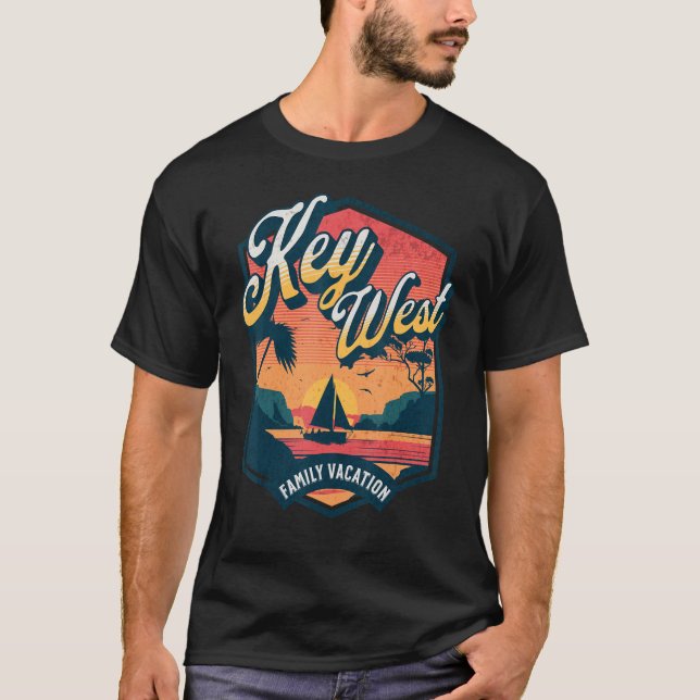 Camiseta Key West Family Vacination Cruise Combinação (Frente)