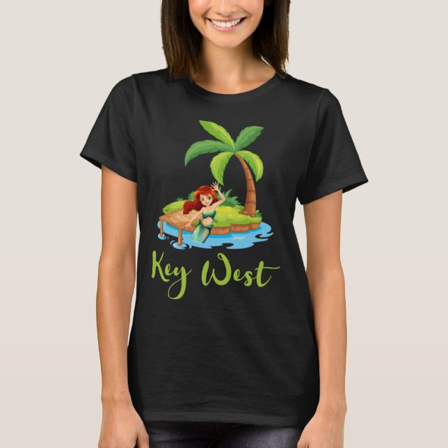 Camiseta Key West Florida Beach Mermaid Summer (Frente)