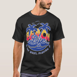 Camiseta Key West Florida Beach Palm Trees Waves Beach