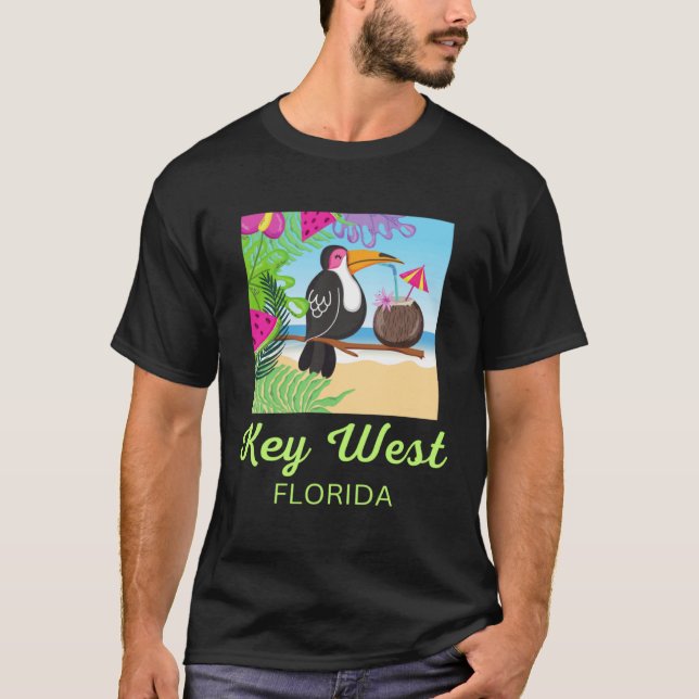 Camiseta Key West Florida Beach Vacation Toucan Trip Matchi (Frente)