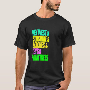 Camiseta Key West Florida Beaches Palm Trees Sunshine Vacat
