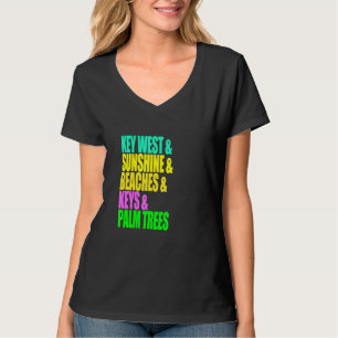Camiseta Key West Florida Beaches Palm Trees Sunshine Vacat