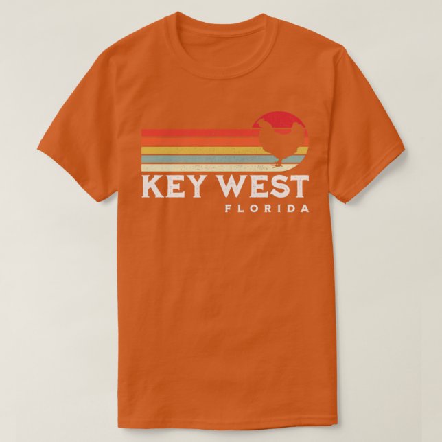Camiseta Key West Florida Chicken Lover Souvenir Gift (Frente do Design)
