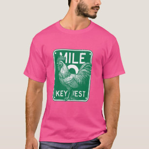 Camiseta Key West Florida Chicken Retro Mile 0 Rooster Mile
