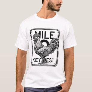 Camiseta Key West Flórida Frango Retro Milha 0 Galo Milha