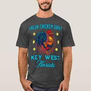 Camiseta Key West Flórida Fresca Chicken Daily Rooster Souv