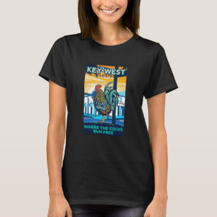 Camiseta Key West Flórida Galo Engraçado Onde a Galinha R