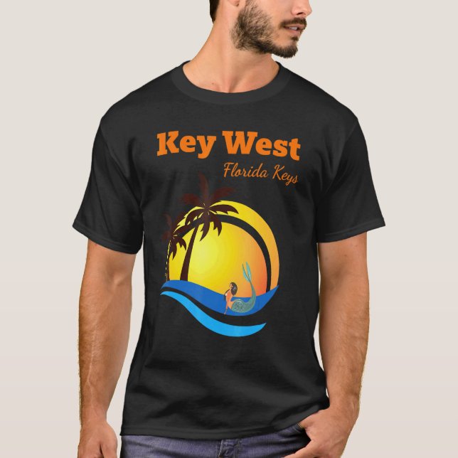 Camiseta Key West Florida Keys Tropical Mermaid Vacay So (Frente)