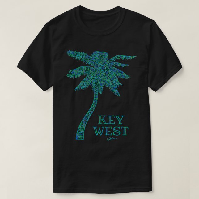 Camiseta Key West Florida Palm Tree (Frente do Design)