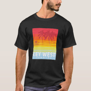 Camiseta Key West Florida Retro Sunset Palm Trees