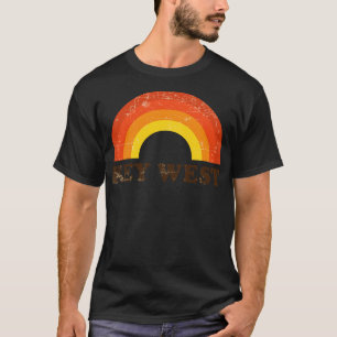 Camiseta Key West Florida Retro Vintage Rainbow Souvenir