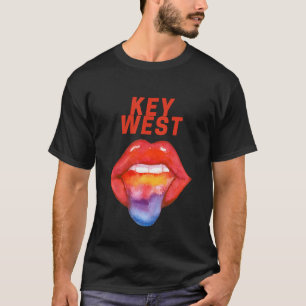Camiseta Key West LGBT - Orgulho gay Rainbow Tongue Key Flo