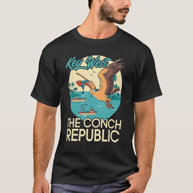 Camiseta Key West The Conh Republic Bird Pelican (Frente)